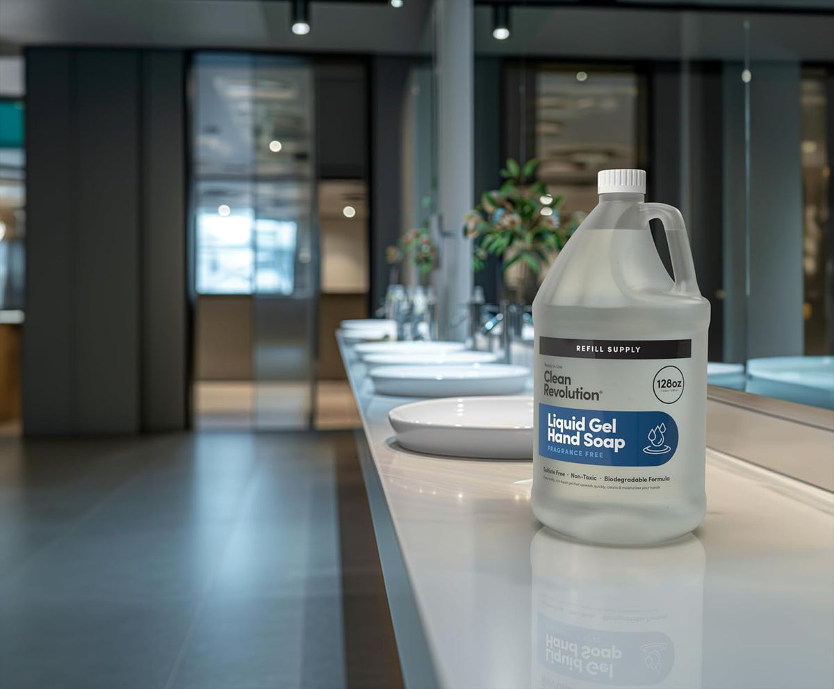 Clean Revolution refill container emphasizes value and waste reduction.