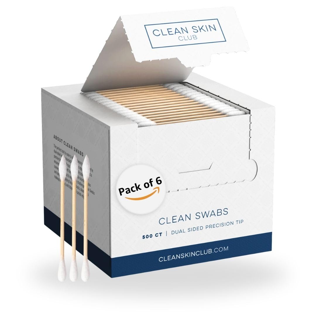 Clean Skin Club Clean Swabs with dual-sided tips for precise makeup touch-ups.
