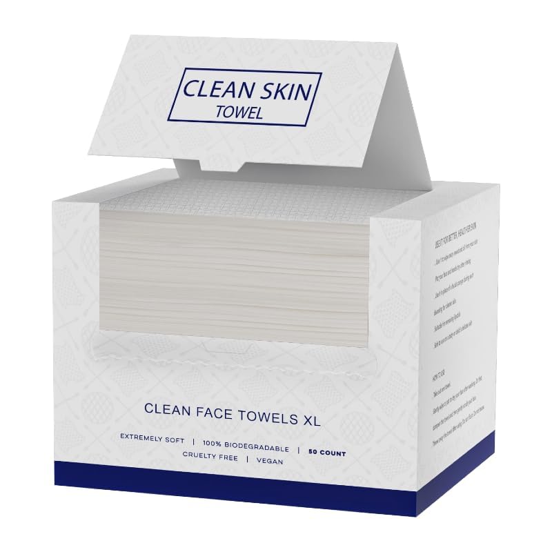Clean Skin Towel XL face towels pack delivers full-face coverage for quick cleansing.