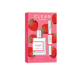 Clean Strawberry Fields full-size bottle shown for long-lasting berry-forward fragrance.
