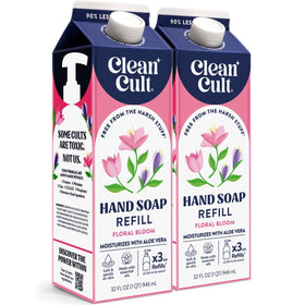 Cleancult Floral Bloom two-pack refill showcasing eco-friendly packaging and moisturizing formula
