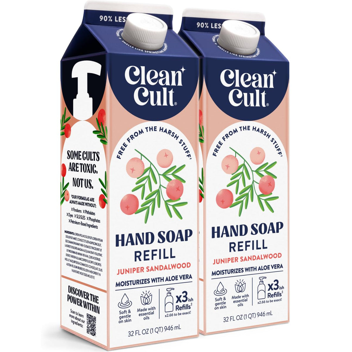 Cleancult juniper sandalwood refill bottle for sustainable hand soap