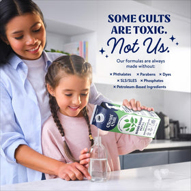CleanCult Moisturized hands texture closeup conveys soft, hydrated skin after washing.