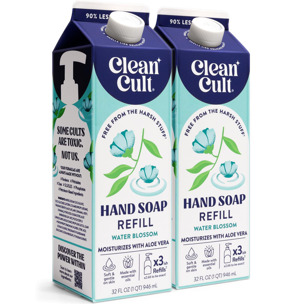 Cleancult Water Blossom refill bottle with eco-friendly paper packaging.