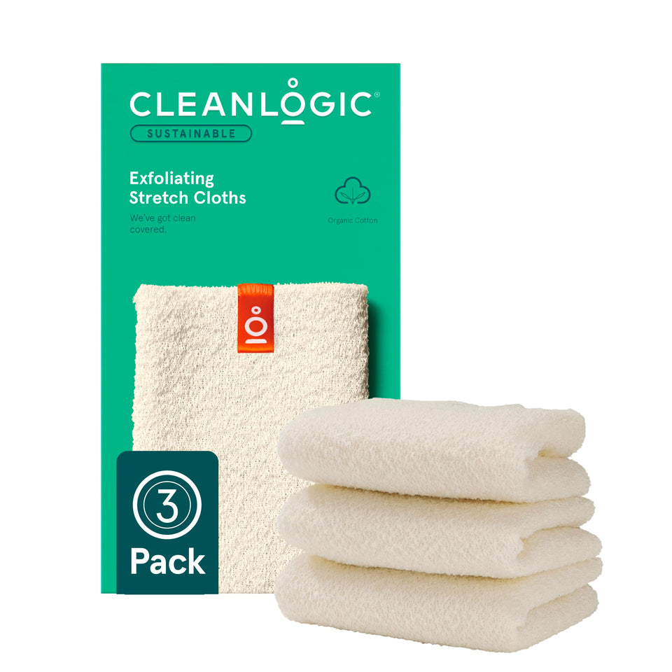 Cleanlogic Body Exfoliating Cloth front view for a refreshing shower routine.