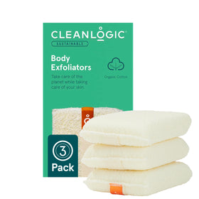 Cleanlogic Organic Cotton Exfoliating Body Scrubber promotes circulation for smoother skin.