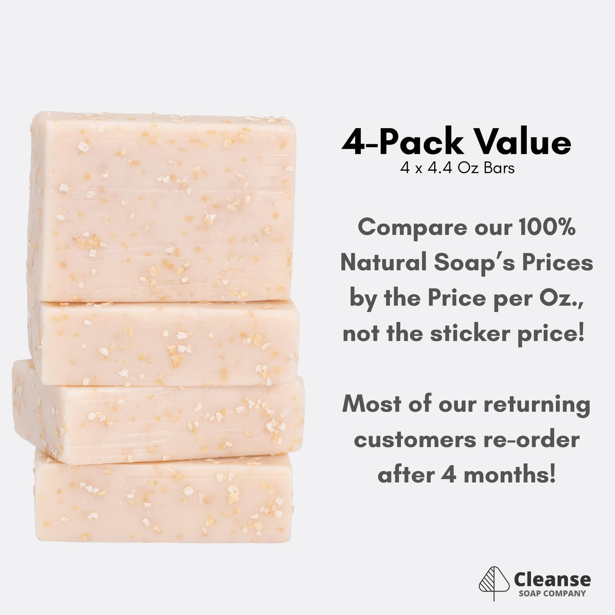 Cleanse Oatmeal Bar with natural ingredients for daily cleansing