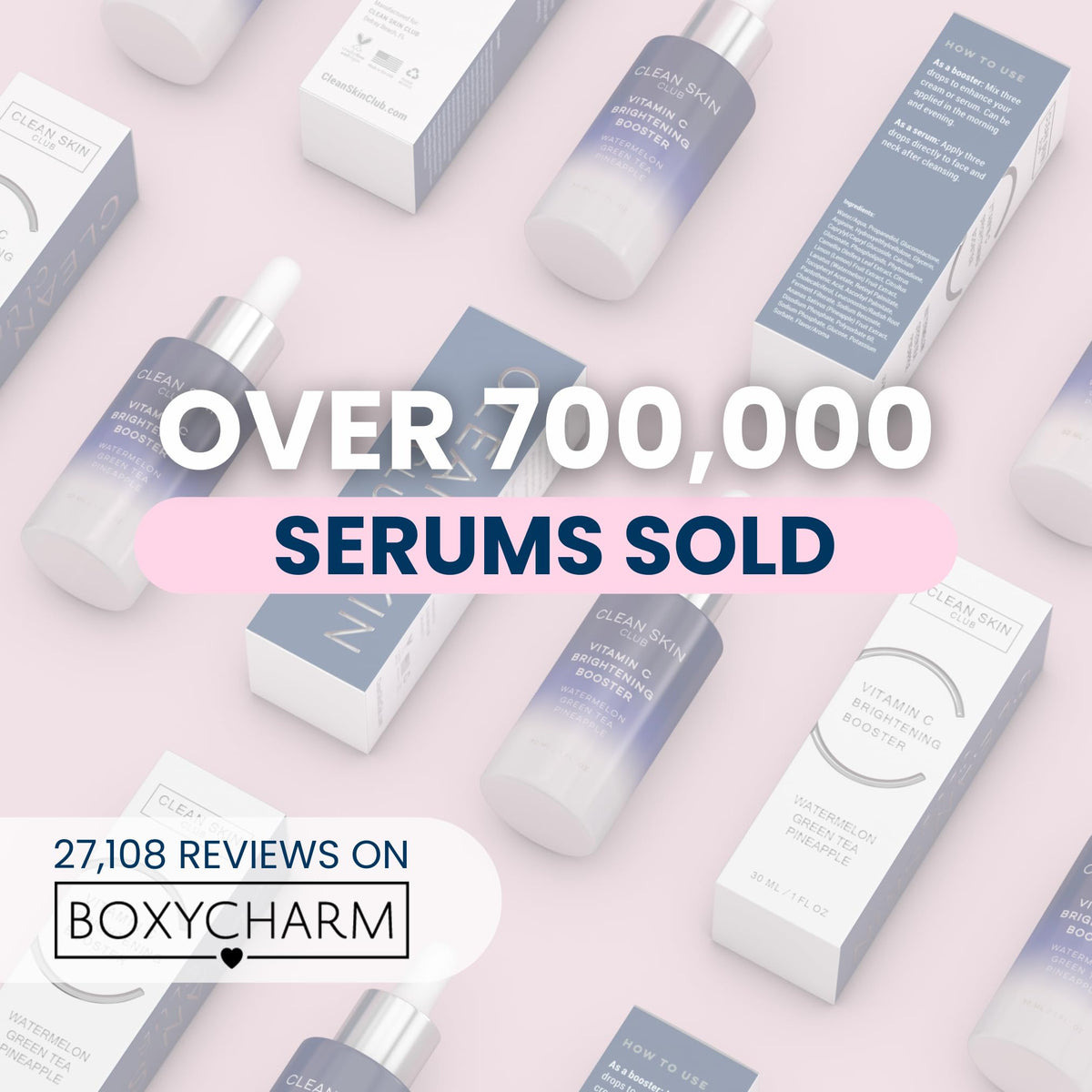 CLEAN SKIN CLUB serum applied to the face for a radiant, even tone.