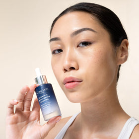 CLEAN SKIN CLUB glow scene suggests improved skin appearance and texture.