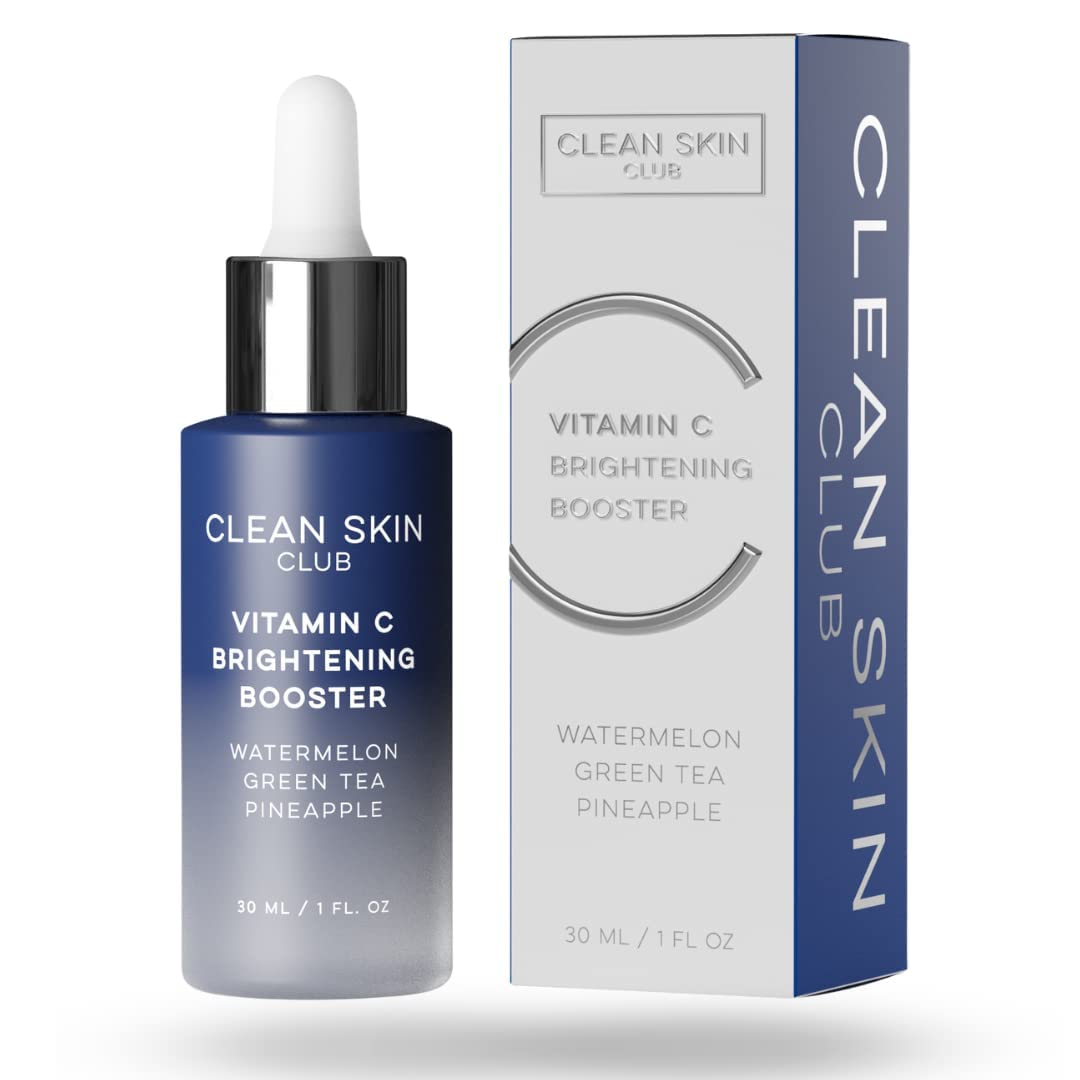 CLEAN SKIN CLUB Vitamin C Serum bottle pour highlights brightness and smooth skin.