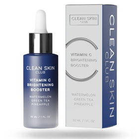 CLEAN SKIN CLUB Vitamin C Serum bottle pour highlights brightness and smooth skin.