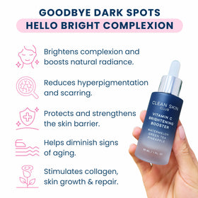 CLEAN SKIN CLUB Vitamin C Serum close-up shows lightweight texture ready for application.