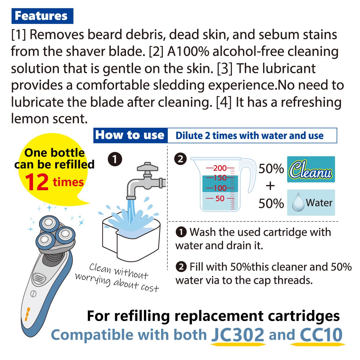 Cleanu CC12-CC13 cartridge compatibility visual
