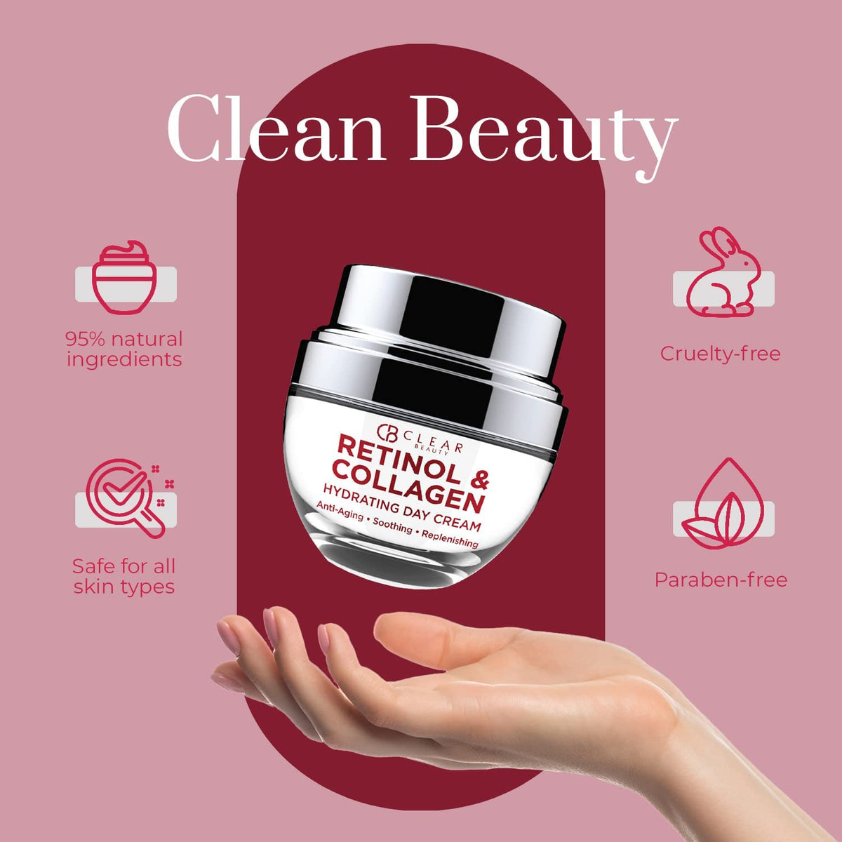Clear Beauty vegan dermatologist-tested label signaling clean beauty