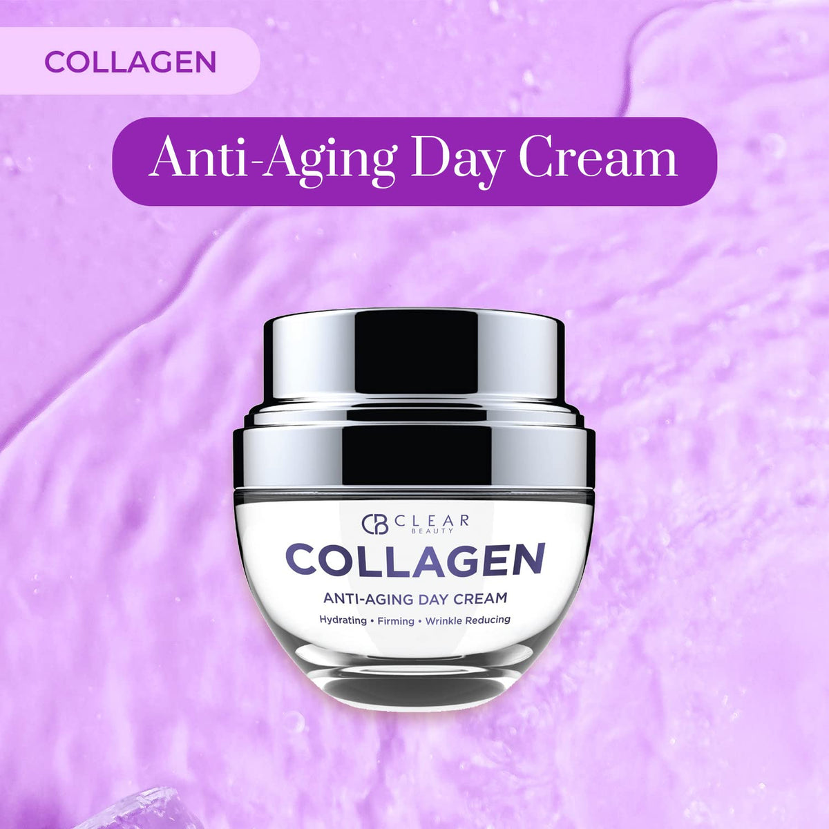 Clear Beauty Collagen Day & Night Moisturizer overnight application for hydration