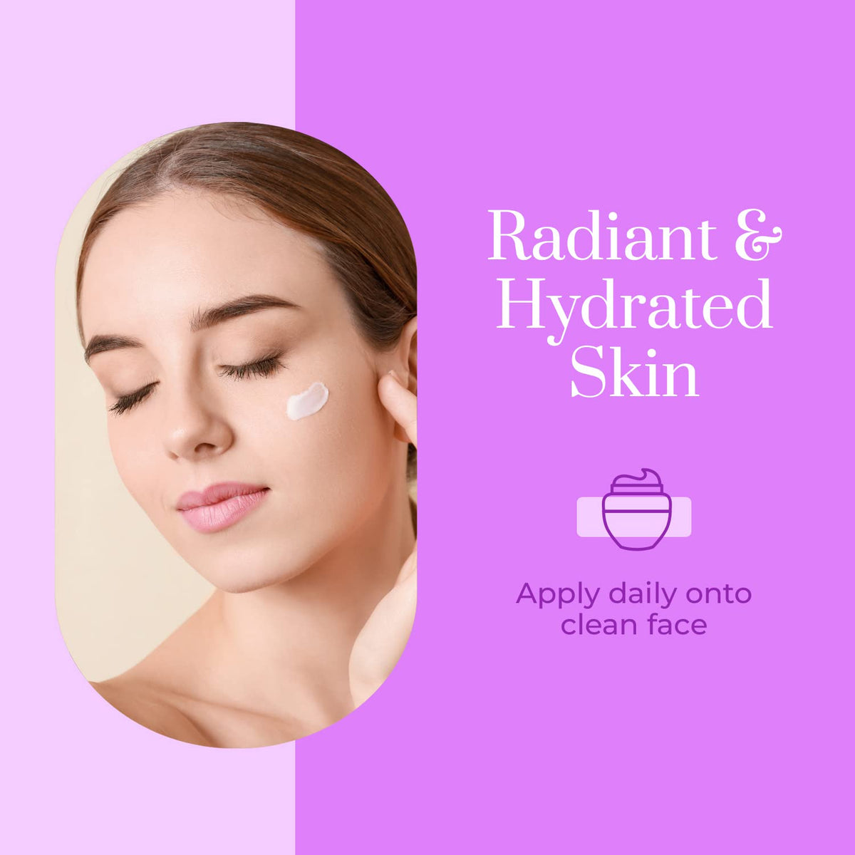 Clear Beauty Collagen Day & Night Moisturizer pea-size application for daily use