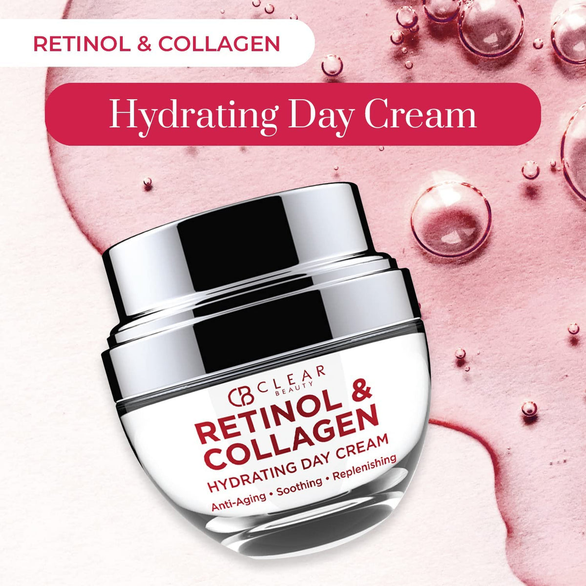 Natural ingredient seal on Clear Beauty packaging emphasizing 95 percent natural formula