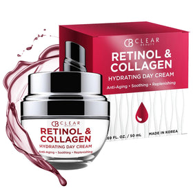 Clear Beauty retinol collagen bottle showing the product for anti aging hydration