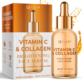 Clear Beauty Vitamin C Serum bottle shows antioxidant hydration for the face