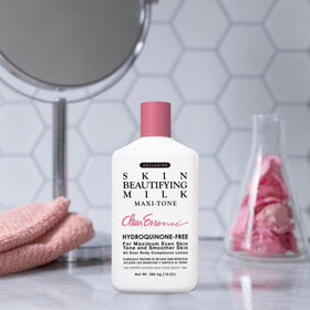 Clear Essence Exclusive Skin Beautifying Milk on-dresser ready for daily skincare ritual
