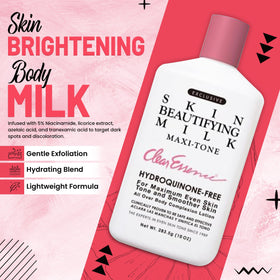 Clear Essence Exclusive Skin Beautifying Milk pump-dispense promotes easy, mess-free daily application