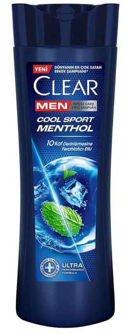 Clear Men Cool Sport Menthol bottle closeup for refreshing cleanse