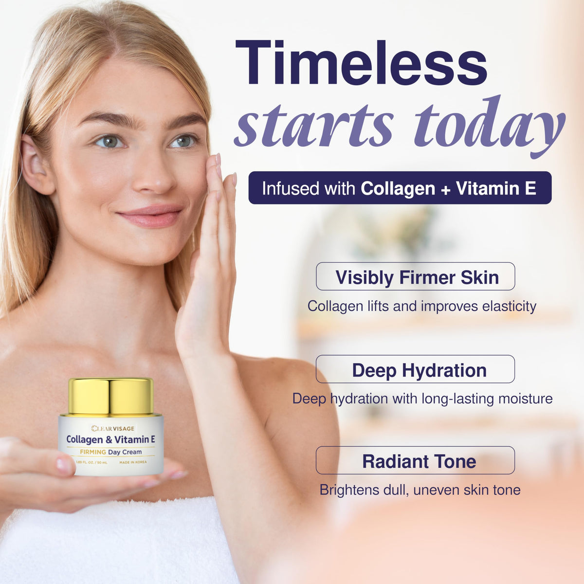 Moisturizer applied on face beneath makeup for a smooth base.