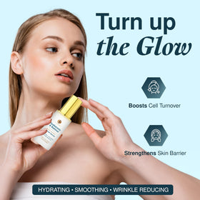 Clear Visage night routine scene with serum and moisturizer