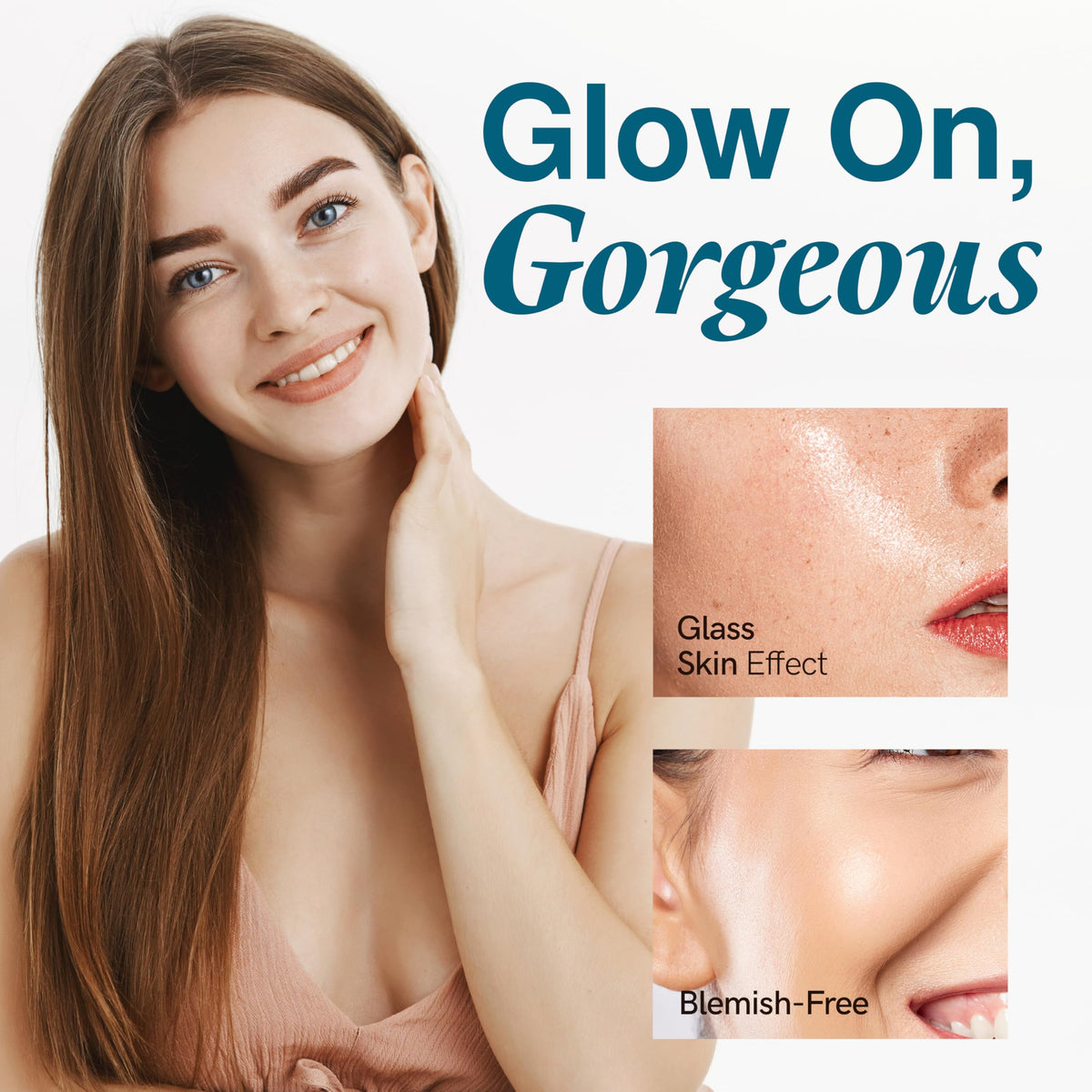 Clear Visage vegan ingredients graphic emphasizing clean beauty values