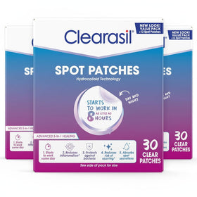 Clearasil Day and Night Spot Patches pack front view for convenient acne care.