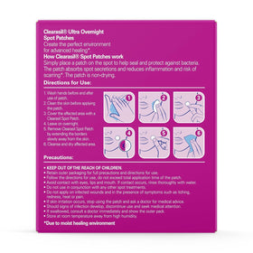 Clearasil packaging inside view showing contents and simple usage steps.