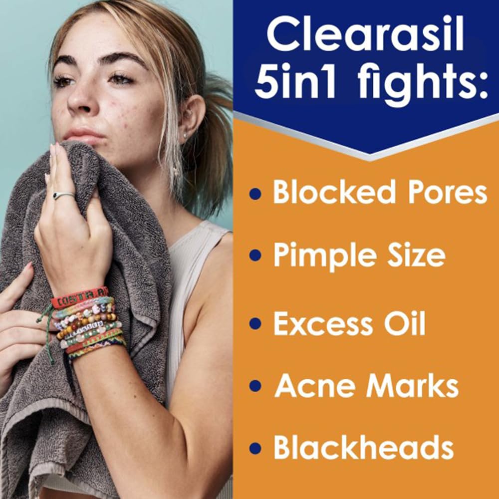 Clearasil Stubborn Acne Control bottle illustrating oil control for a balanced look