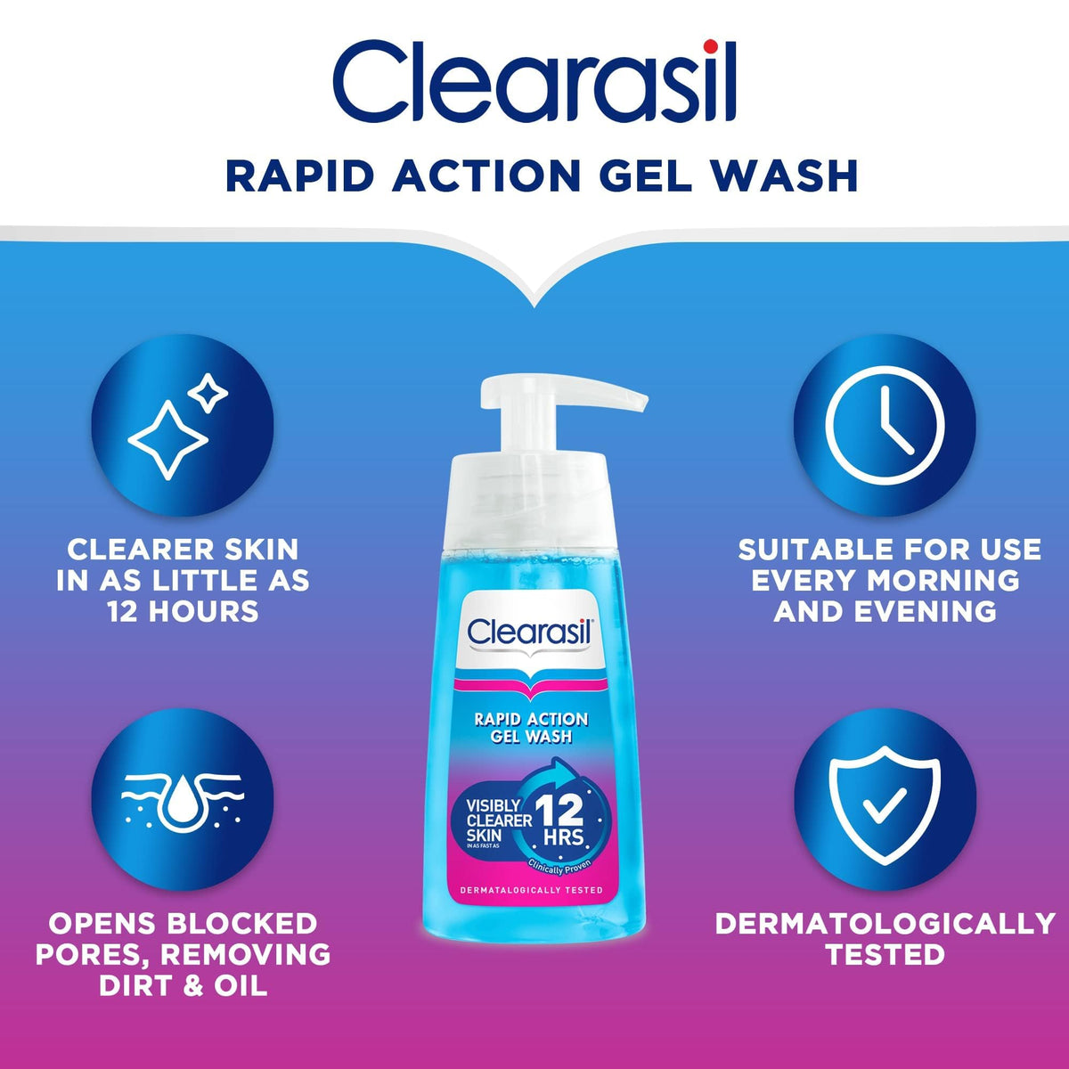 User applies Clearasil wash during daily skincare routine.