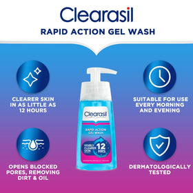 User applies Clearasil wash during daily skincare routine.
