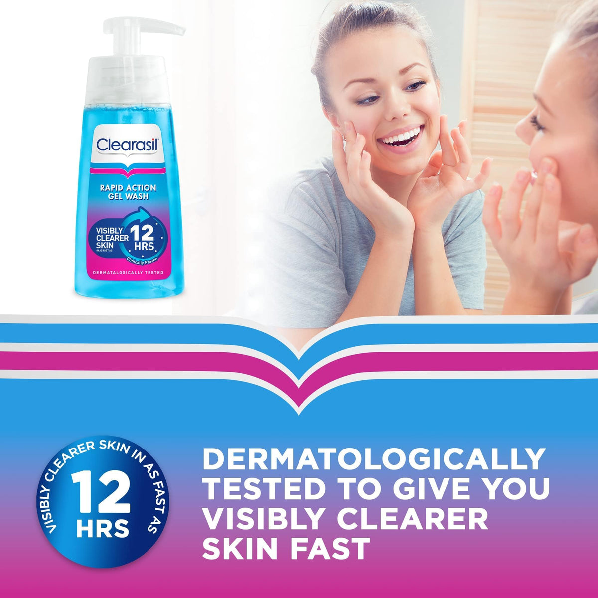 Close-up of Clearasil gel penetrating pores for deep cleaning.