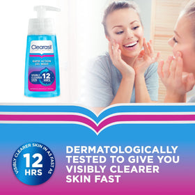 Close-up of Clearasil gel penetrating pores for deep cleaning.