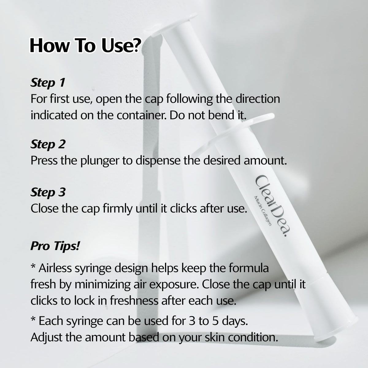 ClearDea Glow Finish after application promotes smoother, radiant skin texture.