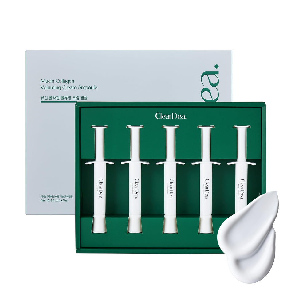 ClearDea Mucin Collagen Ampoule Bottle Pump for precise, hygienic application and fresh formula.