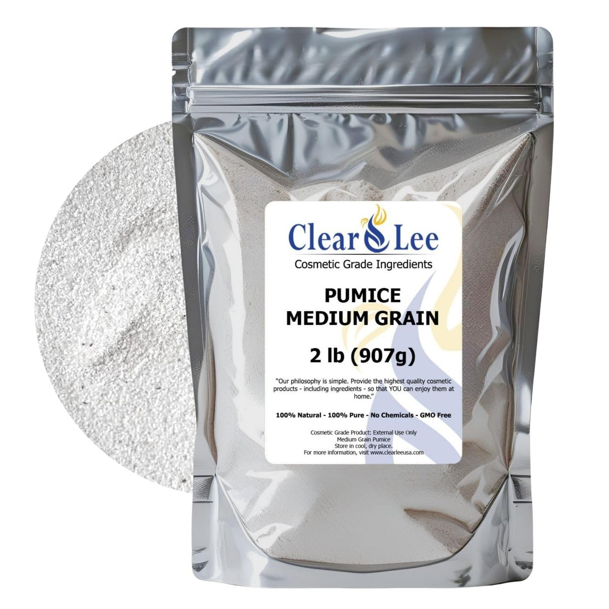 ClearLee pumice packaging ready for storage and repeated exfoliation.