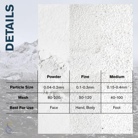 ClearLee pumice in jar highlights eco-friendly alternative to microbeads for skin care.