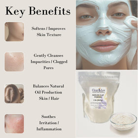 Fine texture of ClearLee Kaolin powder ready for DIY masks.