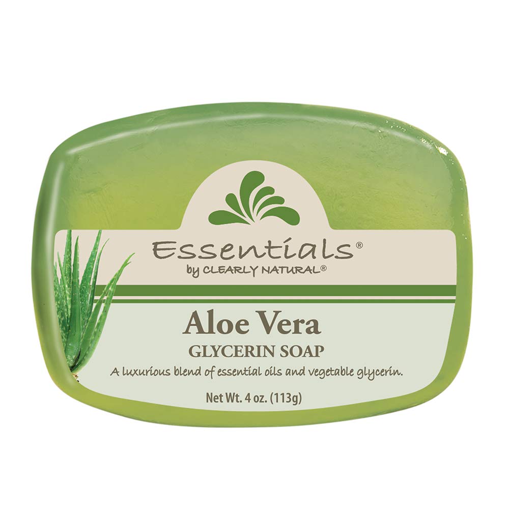 Clearly Natural Essentials Aloe Vera glycerin bar soap pack of 12 bars for gentle hydration