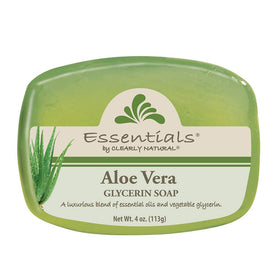 Clearly Natural Essentials Aloe Vera glycerin bar soap pack of 12 bars for gentle hydration