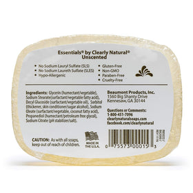 Six-bar pack of Clearly Natural glycerin soap labeled for easy restocking.