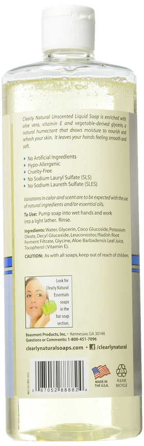 Clearly Natural refill packaging image shows unscented hand soap for eco-friendly refills