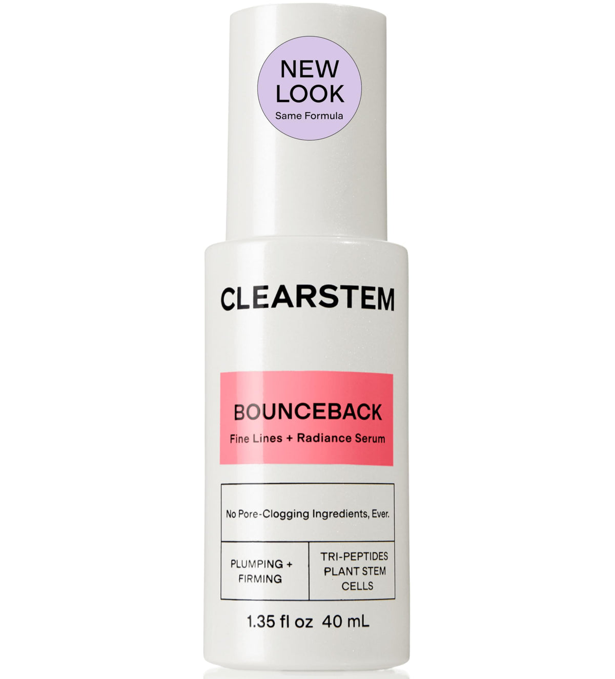 CLEARSTEM BounceBack serum bottle close-up for hydrating skin