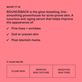 Lightweight texture swatch of BounceBack serum on skin