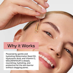CLEARSTEM GOLDENHOUR watermelon seed oil nourishes skin.