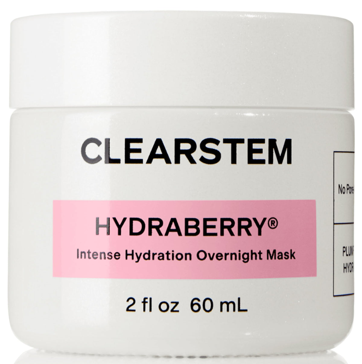 CLEARSTEM Hydraberry night mask jar on surface, signaling deep overnight hydration