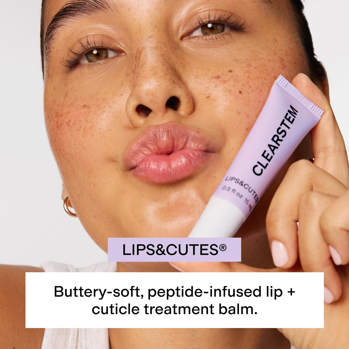 CLEARSTEM LIPS&CUTES cuticle care balm revives dry cuticles.